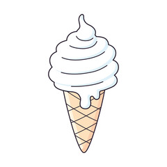 Ice cream cone isolated cartoon vector