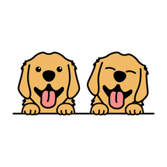 Obraz na płótnie Canvas Cute golden retriever puppy cartoon, vector illustration