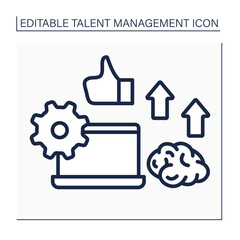 Employee potential line icon. Improving skills and knowledge about work. High productivity. Talent management concept. Isolated vector illustration. Editable stroke