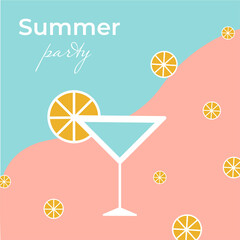 vector illustration with cocktail. summer vibes