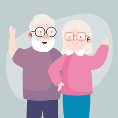 Grandfather and grandmother couple