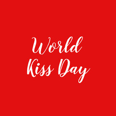 World kiss day lettering vector