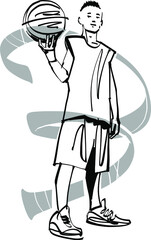 basketball player with ball