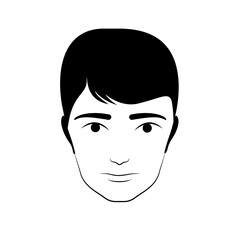 Young bearded men face, vector illustration