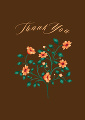 Botanical poster, "Thank You" card