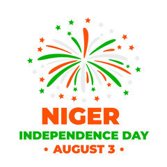Niger Independence Day typography poster. National holiday celebrate on August 3. Easy to edit vector template for banner, flyer, sticker, greeting card, postcard