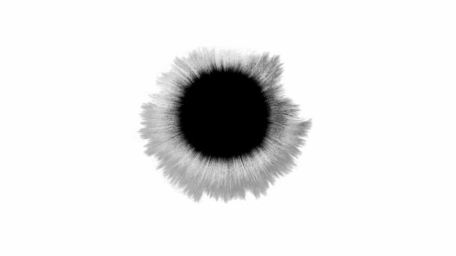 Abstract animation of ink drop spreading out on the white paper