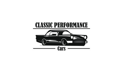 Obraz na płótnie Canvas Muscle car community logo design vector