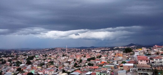 time clouds over the city