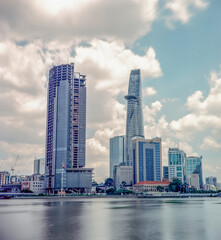 Time: June 30, 2021. Location: Ho Chi Minh City.Landscape photo film: Ho Chi Minh city skyline 