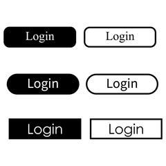 login button on white background. login sign. login icon symbol. button for a site. flat style.