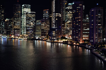 purple colours on bridge at night