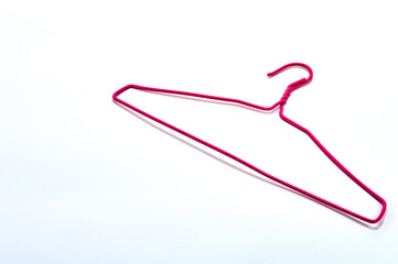 Pink hanger object on a white background.