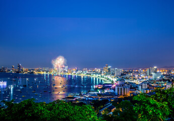 Pattaya International Fireworks Festival 2019 in Pattaya, Thailand.