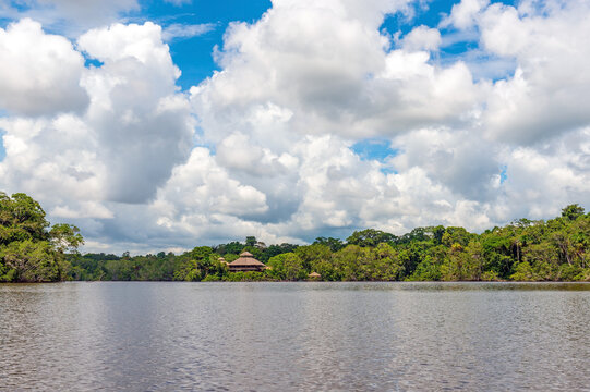 Amazon rainforest hotel lodge, Yasuni national park, Ecuador.