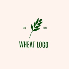 Wheat logo design retro hipster vintage