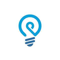 vector creative simple p bulb logo