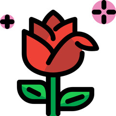 rose color outline icon