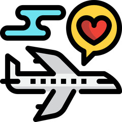 love trip color outline icon