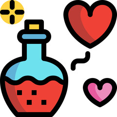 love potion color outline icon