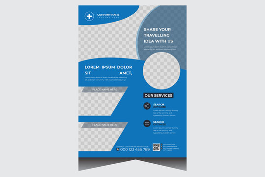 Creative travelling flyer design template