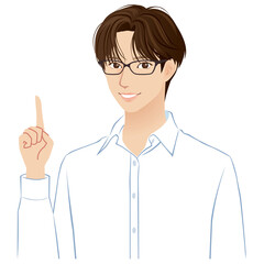説明する若い男性　爽やか