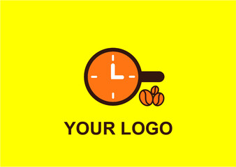 illustration of an background with a clock  and logo