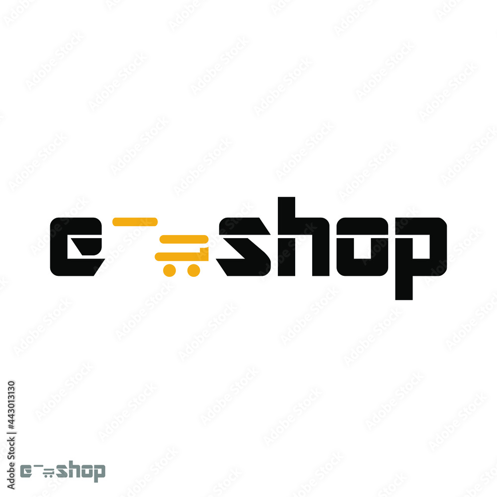 Wall mural e- shop and online shop logo icon symbol design