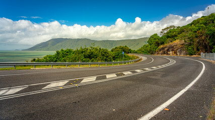 Picturesque drive along the Captain Cook Highway in North Queensland, Australia
