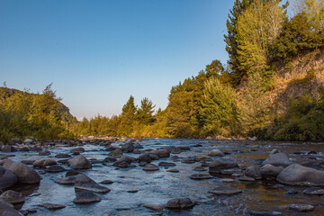 Rio Diguillin, sector Balsa de Zapallar, El Carmen, Ñuble, Chile