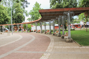 Plaza de Armas de la comuna de El Carmen, Region Del Ñuble, Chile.