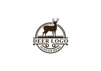 deer logo in white background