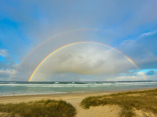 Beach rainbow on the east coast of Australia