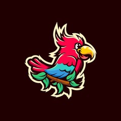 camelot macaw logo vector inspiration