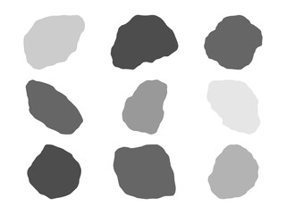 Grey rock specimen set. Stone samples.