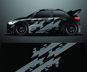 Rally car decal graphic wrap vector, abstract background