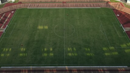 close up, from the top of the soccer field