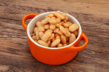 White beans kidney in the bowl