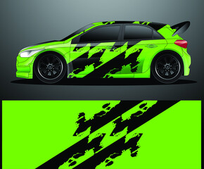 Rally car decal graphic wrap vector, abstract background