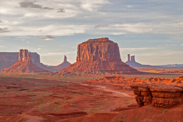 Fototapeta na wymiar Monument Valley, film location view of the Butttes on the Arizona Utah State Border