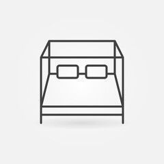 Modern Double Bed linear vector concept icon