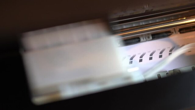 Printer prints many question marks on white paper