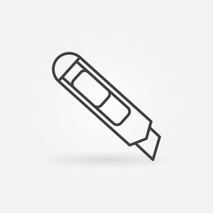 Utility or Stationery Knife linear vector concept icon