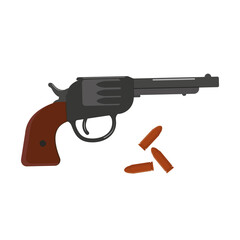 isolated revolver, color isolated vector illustration on a white background