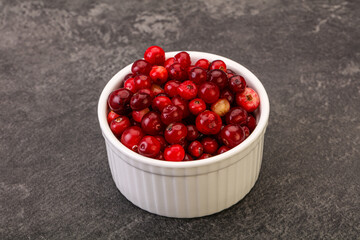 Sweet and tasty cranberry in the bowl
