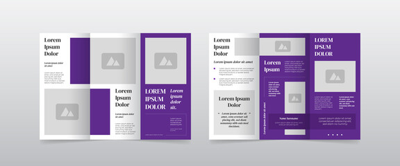 modern purple trifold brochure layout design