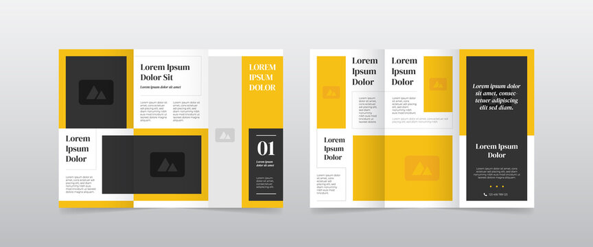modern yellow trifold brochure layout design