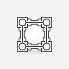 Blockchain vector geometric concept linear icon or sign