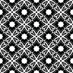 floral seamless pattern background.Geometric ornament for wallpapers and backgrounds. Black and white 

pattern. 