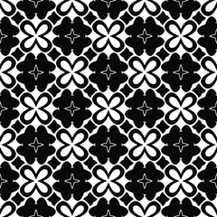 floral seamless pattern background.Geometric ornament for wallpapers and backgrounds. Black and white 

pattern. 